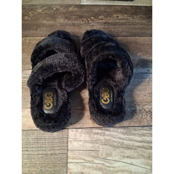 NEW! Women's GBG Los Angeles Lennly Casual Faux Fur Slipper Sandal Slides, 7.5M - Picture 10 of 12